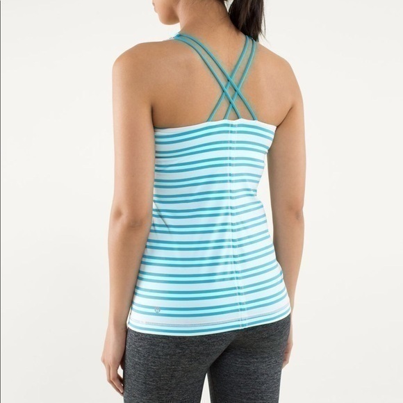 lululemon athletica Tops - Lululemon Free to Be Blue White Stripe Tank Top 6